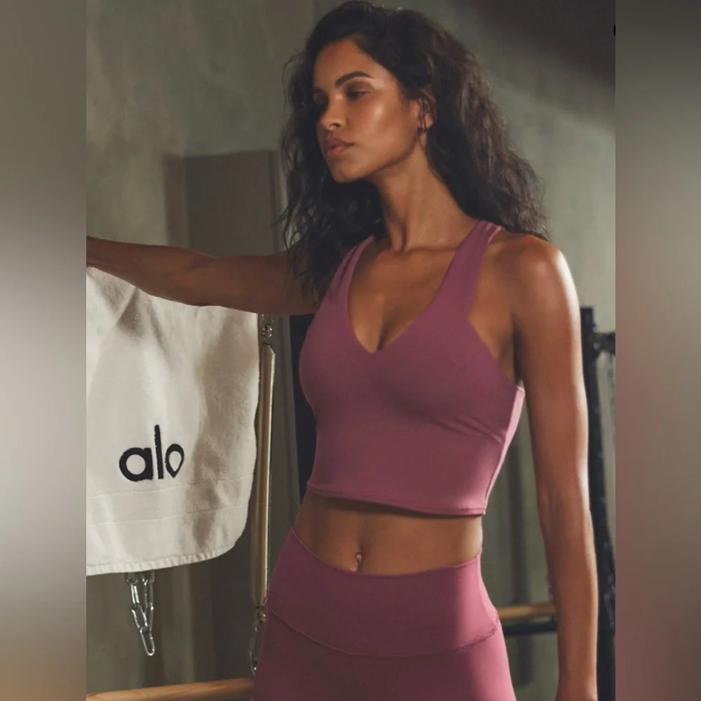 ALO Airbrush Real Bra Tank Top Pink Size XS